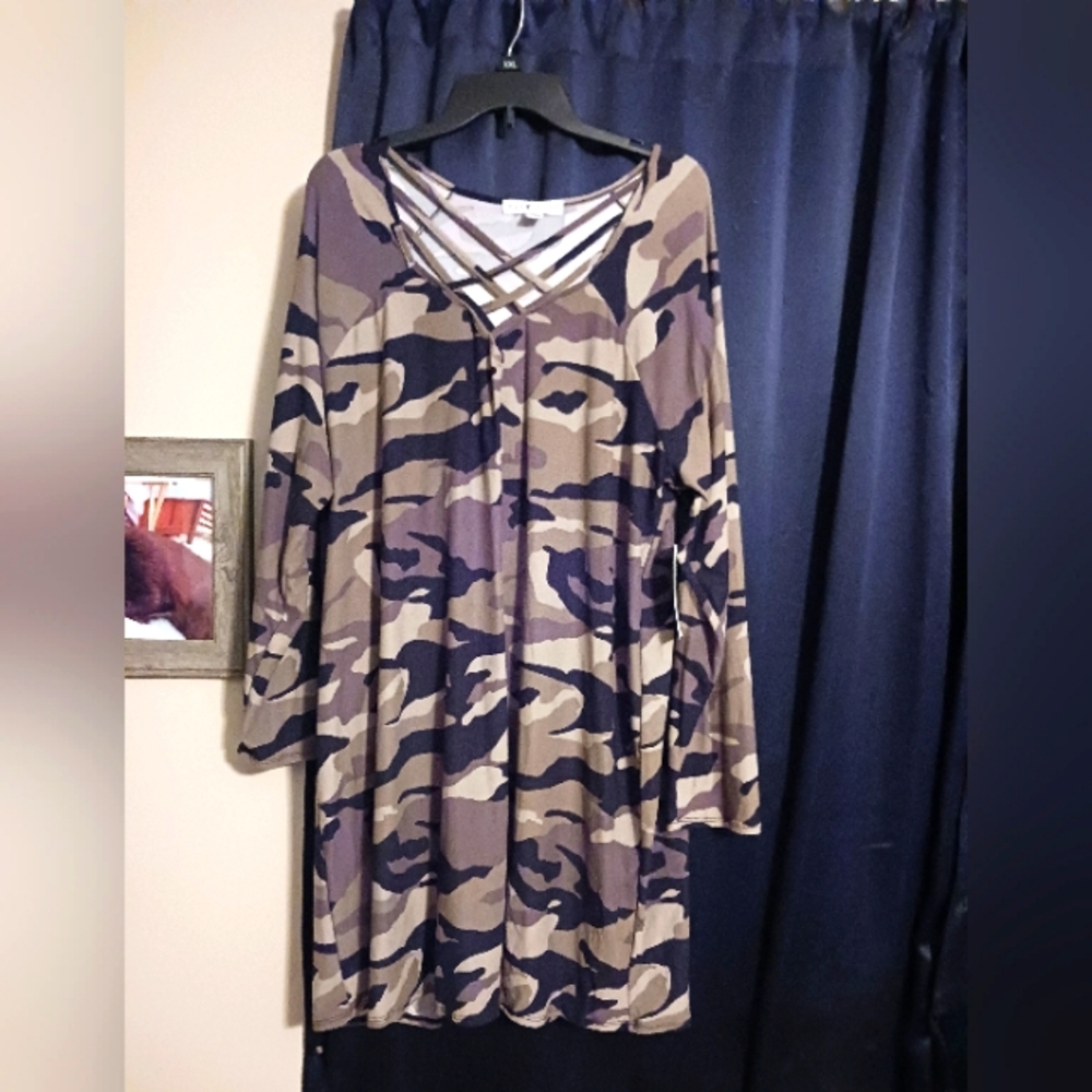 Camo dress, eye candy, 3X